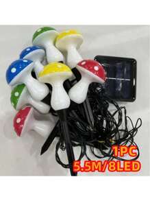 SHEIN 8 pièces/12 pièces Lumières de chaîne alimentées au soleil en forme de champignon rouge, lumière chaude pour l'extérieur, lumières de chemin à LED pour patio, convient pour le jardin, l'herbe, la clôture, les massifs de fleurs, décoration d'ambiance nocturne (nouveau style/ancien style envoi aléatoire)