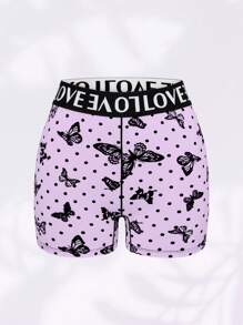 1pc Exotic-Funny Car Print & Letter Graphic Butterfly Pattern High Waist Briefs For Women - Multicolor - View 7