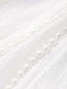 DAZY Solid Flounce Sleeve Crop Blouse,Ruffle Sheer,Fall Women Clothes Long Sleeve Top - White - View 12