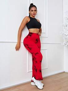 Tie-Dye Seamless Flare Yoga Pants, Suitable For Yoga, Pilates, Outdoor Exercise, And Casual Daily Wear Workout Pants Women Clothes Workout Clothes Women Clothing Athletic Women Clothing Exercise - Multicolor - View 5