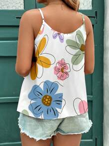 EMERY ROSE 休闲复古小碎花优雅大码吊带背心和背心，适合春夏海滩度假 - 彩色 - 查看 2