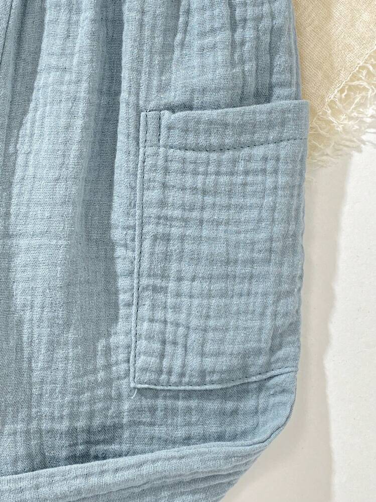 طقم بنطال والقميص قصير الأكمام لحديثي الولادة والأ...