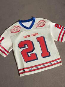 Coolane Kids Tween Boysjersey T-Shirt  Spring/Summer Streetwear Breathable Mesh Graphics Baseball Jersey Baggy Tees