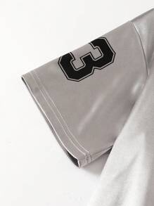 Tween Girls Vintage V-Neck Sports Style Casual T-Shirt Jersey For Girls Girl Jersey - Silver - View 4