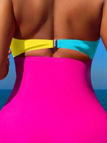 BamGleam 1 件女士彩色连体泳衣，海滩度假风格 - 彩色 - 查看 4