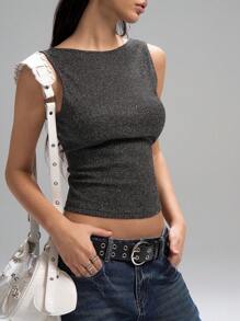 LYSMO Áo crop top hở lưng hai mảnh dành cho nữ mặc hàng ngày - Nhiều màu - Xem 4