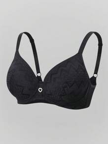 SHEIN 1 Áo ngực đệm mỏng cỡ lớn có đệm nâng và hỗ trợ - màu đen - Xem 7