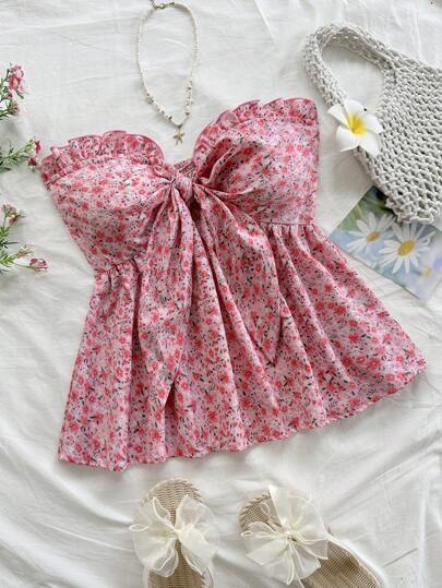 Soleia Women's Summer Vacation Ditsy Floral Frill Trim Knot Front Flowy Hem Tube Top Floral Tube Top Ditsy Floral Top Babydoll Top Summer Top  Flowy Tops    Off The Shoulder Sweater   Off Shoulder Top   One Shoulder Top  Basic  Tops Tops For Going Out  Going Out Tops Women  Christmas  Tops For School   Back To School   Back To School Outfits Women   Fall Tops  Fall Outfits For Women   Sequin  Flare White Lace Dress  Corset Top  Corset Tops For Women  Off The Shoulder   Boho  Halloween Costumes  Brunch Outfits For Women  Birthday Dresses For Women  Going Out Tops  Date Night Outfits Women Work Tops Rave Outfits   Fall