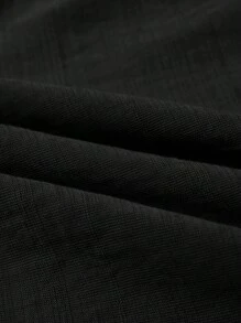 SOLERSUN Bộ đồ liền thân hở lưng không tay màu trơn thanh lịch đi làm mùa xuân và mùa hè cho nữ - màu đen - Xem 3