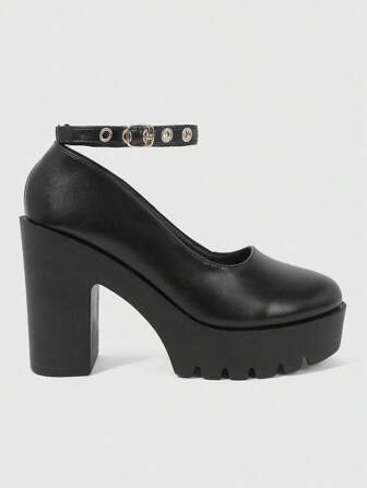 Goth Scarpe Mary Jane da donna, 11 cm, super tacco alto e platform, impermeabili, comode e versatili per feste, uso quotidiano e serate, punta tonda, colore nero