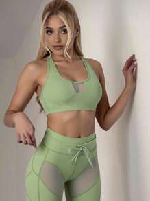 Innovista Sculpt & Athletic Essential Sports Set, Gym Active 2packs / 2pieces Training Sets, Matching Workout Outfits, Top & Legging Shorts, Squat Free, High Stretch & Sweat Wicking, Buttery Soft Top & High Rise Active Pants, Elevated Exercise, Glow-Feel For Party & Music Festival, Street Sexy Fit, Everyday Essential Easy Wear, Modern Movement, Fall Motivation Utilitarian Chic, Fall Winter Athletic Wear - Green - View 4