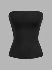 SHEIN EZwear 4件套女士休闲樱桃红、条纹、豹纹性感百搭抹胸露脐上衣，无肩带露脐上衣，夏季抹胸上衣，3件装，夏季无肩带沙滩装，适合外出穿着 - 彩色 - 查看 13