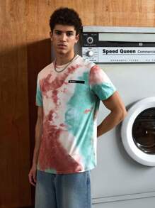SWAVVY Men T-Shirts Fit Crew Neck Short Sleeve Casual Colorful Summer Polyester Tie Dye Tee