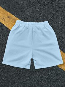 Aesthetic Post--Plus Size Men's USA Themed Sports Shorts. Wear These Patriotic Shorts To Show Your National Pride! The Blue Shorts With White Letters Showcase Team Spirit, While The "JAMES" And "6" Numbers Express Your Personalized. Made Of Comfortable Fabric Suitable For Various Sports Occasions. Whether It's Basketball Or Street Style, These Shorts Will Make You The Center Of Attention And Demonstrate Your Vitality And Style! - Blue - View 2