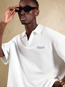 SUMWON Classic Resort Summer Polo Waffle Texture Breathable Athletic Performance Tennis Golf Leisure Sport Essential - White - View 4