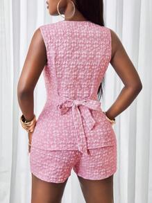 BamGleam 女式花卉提花斑驳领单扣西装外套