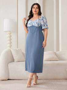 Modelyn Vestido informal de manga corta de talla grande, apropiado para el verano - Multicolor - Ver 5