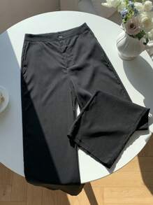 SHEIN EZwear Hochgeschnittene einfarbige Anzughose für Herbst/Winter