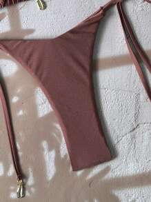 Swim Vcay Women Springbreak Bikini Swimwear, Separate Swimsuit For Summer Beach Vacation - Coffee Brown - View 3