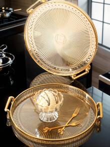 SHEIN Bandeja con asa circular para uso doméstico, fiestas y cenas