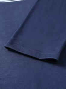 Manfinity Homme Camisa polo casual para hombre con rayas y contraste de colores