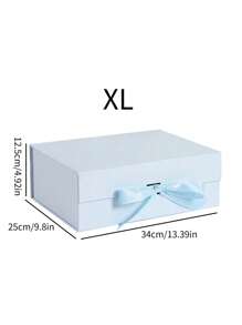 SHEIN 1pc Ribbon Gift Box With Bow Folding Box Style Cosmetic Gift Box For Birthday Presents And Holiday Gifts Valentine's Day Mother's Day Graduation