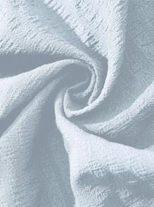 SHEIN Clasi Vestido corto elegante de mujer con cuello en V profundo, mangas tipo campana y decoración de botones en unicolor