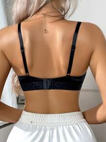 SHEIN 1 件装 无钢圈 无衬里 轻盈舒适文胸 - 黑色 - 查看 2