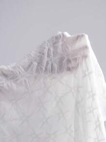 Lumivelle 女士休闲纹理针织修身立领T恤 - 白色 - 查看 7