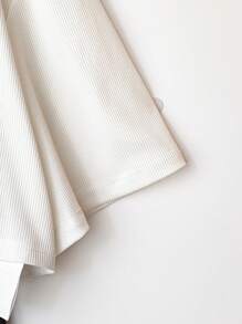 Flirla 青少年女孩两件套：休闲二合一上衣 + 休闲工装裤，返校服装 - 黑與白 - 查看 7