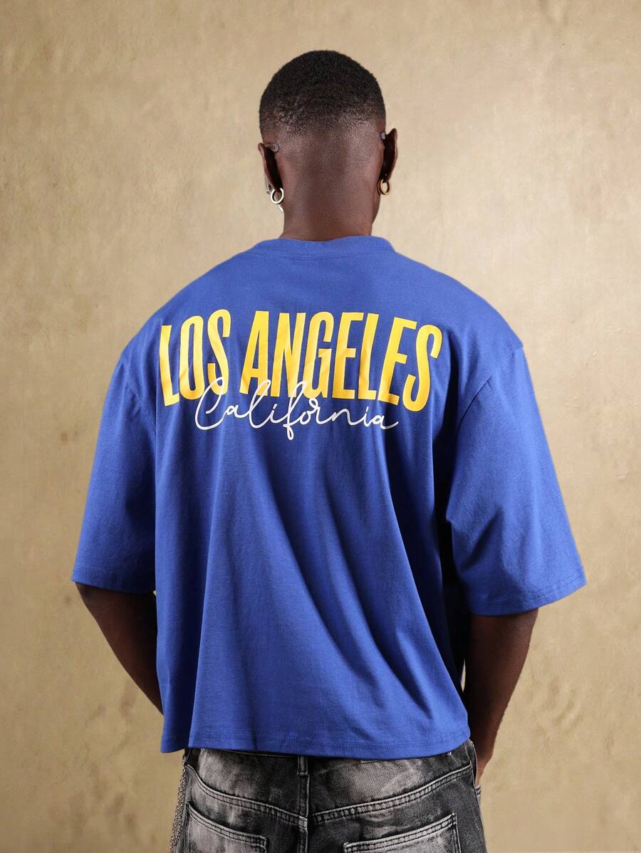 SUMWON Los Angeles California Summer Social Club Boxy Fit Casual Street Style Short Sleeve Tee Athletic Urban Sportswear Graphic Print