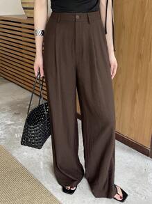 DAZY بنطلون نسائي طويل فضفاض عصري للأعمال، ملابس للعودة إلى المدرسة