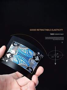 黑色塑料扑克牌耐磨耐用。塑料PVC防水扑克牌适用于朋友聚会、生日、圣诞聚会、减压玩具和有趣的棋盘游戏。良好的可伸缩弹性防水纸牌红蓝，一款多功能且有趣的纸牌游戏，与朋友一起解锁新游戏，游戏>棋盘游戏，游戏，趣味纸牌 - 藍色 - 查看 2