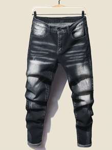 Manfinity LEGND Plus Size Men's Fashion Denim Jeans, Suitable For Summer