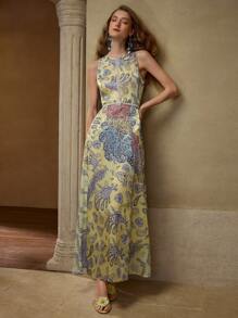 MOTF Robe à imprimé floral avec ceinture - Multicolore - Voir 6
