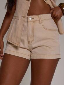 MUSERA Pantalones cortos de tiro medio y pierna ancha de mezclilla, ideales solo para primavera, verano, ocasiones elegantes, vacaciones, graduación, vacaciones de verano, estilo vaquero, Ibiza, playa