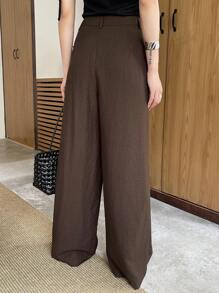 DAZY بنطلون نسائي طويل فضفاض عصري للأعمال، ملابس للعودة إلى المدرسة