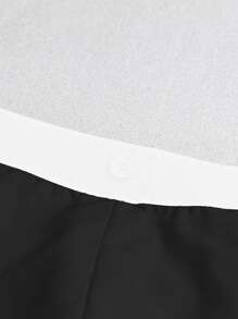 SHEIN Clasi Women Colorblock Pleated A-Line Skirt - Black - View 6