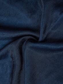 Maweii Plus Size Women Solid Color Elegant Batwing Sleeve Faux Denim Maxi Dress - Blue - View 8