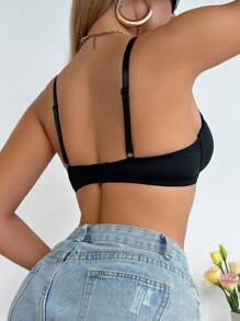 SHEIN 2 piezas/Paquete Sujetadores con soporte de alambre de moda para mujeres, adecuados para el verano