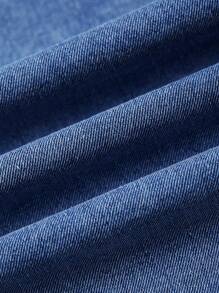 SHEIN MOD Women's Casual Loose Long Blue Denim Skirt,Puerto Rico,Office Women,Valentines Women,90s,Spring Women,Jeans Skirt,Women Denim Skirts,Cowgirl Women,Renaissance Skirt,Work Skirt - Dark Wash - View 3