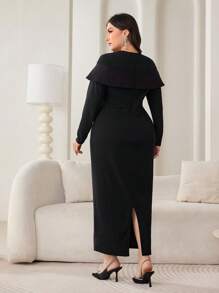 Modelyn Vestido de manga larga talla grande, diseño de moda adecuado para el verano