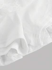 Girlism Teen Girl Fashionable Sweet Solid Color Double-Layered Lace White Mini A-Line Skirt Y2K