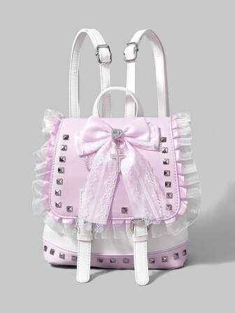 Goth Damen Mode Rucksack, einfach & praktisch, multifunktional