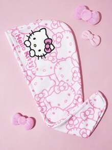 HELLO KITTY AND FRIENDS | SHEIN 1 件卡通图案超强吸水超细纤维干发帽，带 2 个按钮，适合不同发量，快速干燥 - 粉色 - 查看 8