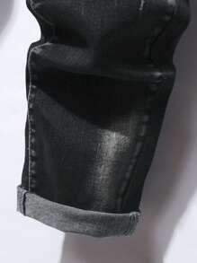 Manfinity LEGND Plus Size Men's Fashion Denim Jeans, Suitable For Summer