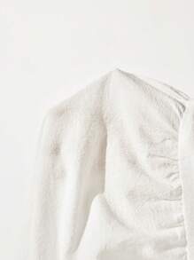 Easelle 女士两件套白色毕业礼服梭织度假棉套装：前系带背心和裙子波西米亚风假日服装 - 白色 - 查看 9