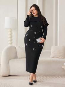 Modelyn Vestido de manga larga talla grande, diseño de moda adecuado para el verano