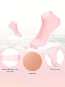 2 Pairs Silicone Skin Care Footmuffs Moisturizing Foot Socks Anti-Cracking Softening Callus Cuticle Foot Cover Foot Mask Massage Moisturizing Foot Care Socks - Multicolor - View 8