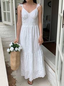 DAZY Women's Floral Jacquard Gathered Waist Short Cap Sleeve Midi Dress,Casual Women Dresses